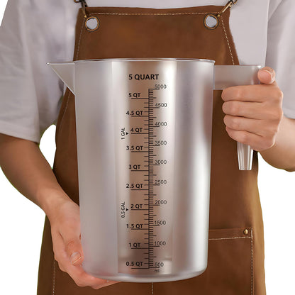 Plastic Measuring Cup with Handle, Pool Chemical Measuring Cup, Plastic Measuring Pitcher for Liquid Mixing, Pouring, Lawn Care, Pet Food, Motor Oil, Laboratory and More (32, Fluid Ounces, 1000ml)