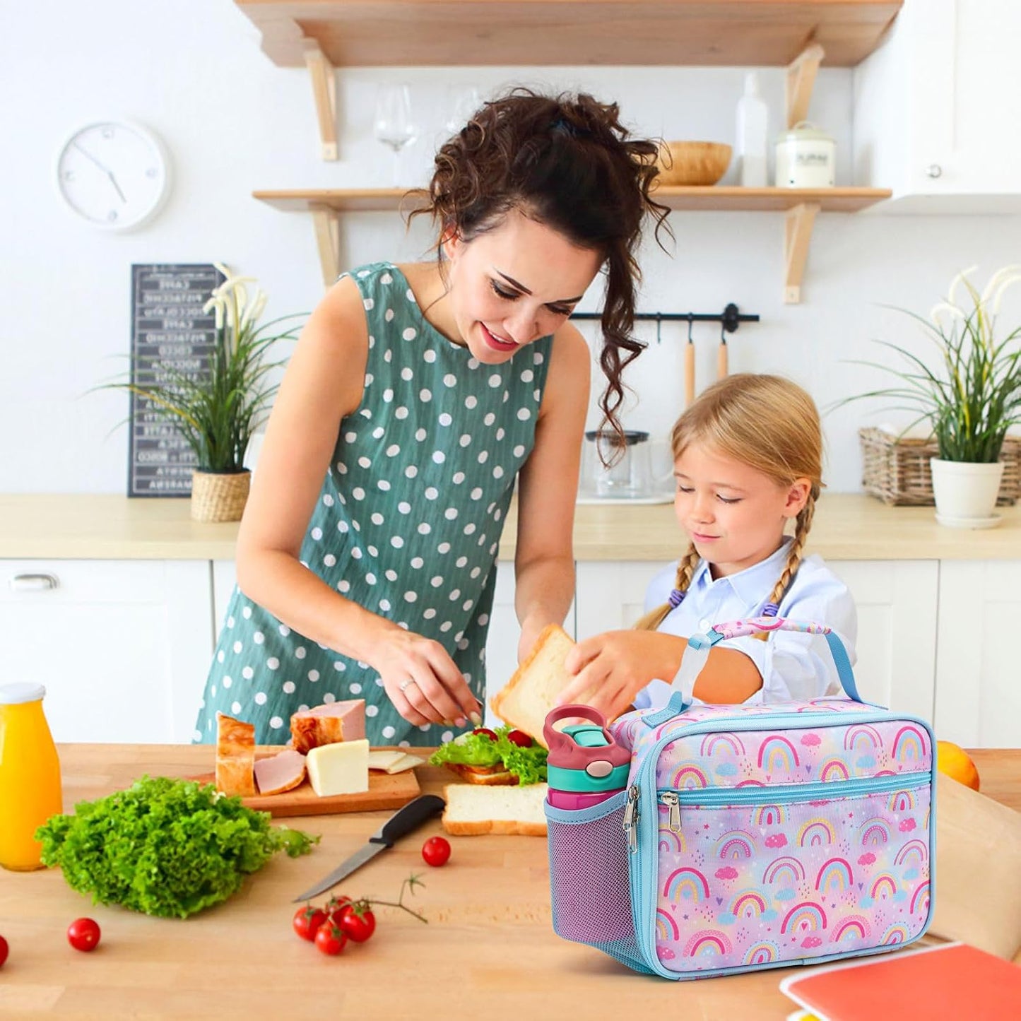Bagseri Kids Lunch Bag Boys - Thermal Insulated Lunch Box Tote with Water Bottle Holder, Reusable Leak-Proof Kids Lunch Box for Daycare & School, Black Dinosaur (Containers Not Included)