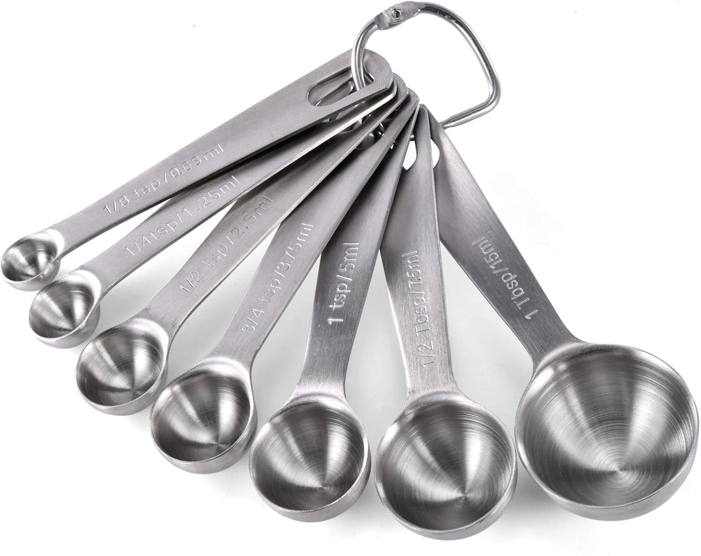 Measuring Spoons: U-Taste 18/8 Stainless Steel Measuring Spoons Set of 9 Piece: 1/16 TSP, 1/8 TSP, 1/4 TSP, 1/3 TSP, 1/2 TSP, 3/4 TSP, 1 TSP, 1/2 tbsp & 1 tbsp Dry and Liquid Ingredients