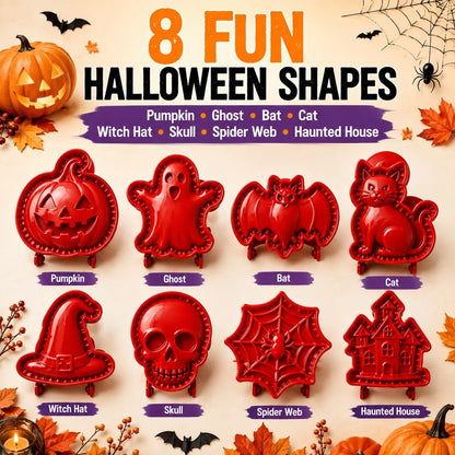 Halloween Mini Hand Pie Molds Set, Dough Press Cutter with 8 Fall Shapes
