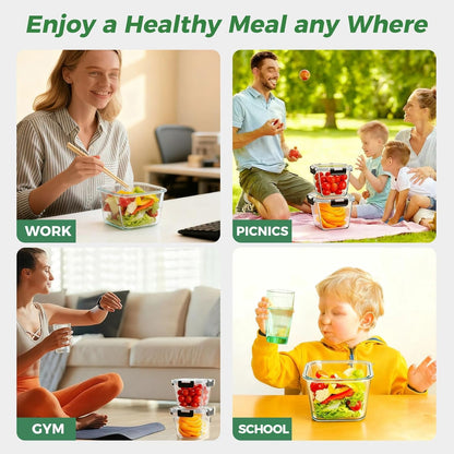 32 oz Glass Soup Containers with Lids, 4 Cup Glass Food Storage Containers with lids, Meal Prep Containers, Microwave, Oven, Freezer and Dishwasher, BPA Free
