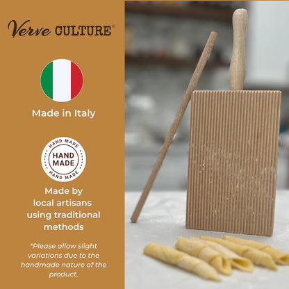Italian Gnocchi and Garganelli Board with Rolling Pin by Verve CULTURE - Handmade in Italy