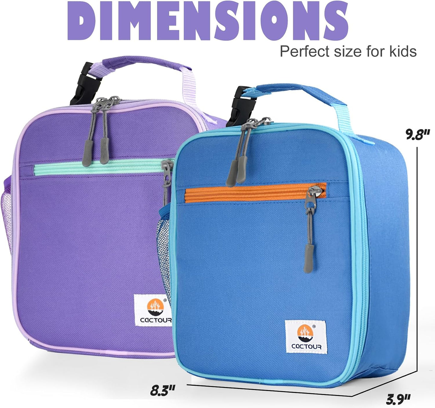 CaCTOUR Lunch Box Kids,Premium Insulated Lunchbox for Girls Boys,Soft Mini Cooler Bag Back to School Thermal Reusable Lunch Bag for Work School Picnic (Blue)