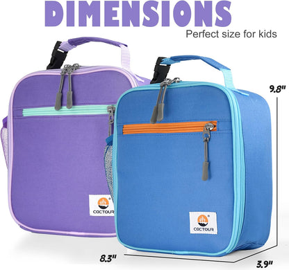 CaCTOUR Lunch Box Kids,Premium Insulated Lunchbox for Girls Boys,Soft Mini Cooler Bag Back to School Thermal Reusable Lunch Bag for Work School Picnic (Blue)