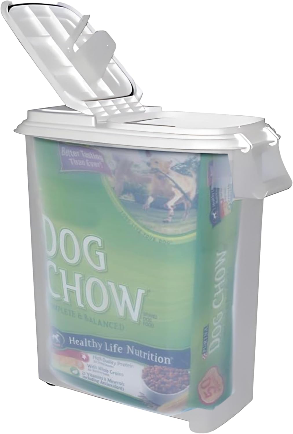 Buddeez Pet Food Storage Dispensers Plastic 4 Gallon - Airtight Flip Top for Freshness - Dry Dog Food, Cat Food or Bird Seed Plastic Containers (Set of 2)