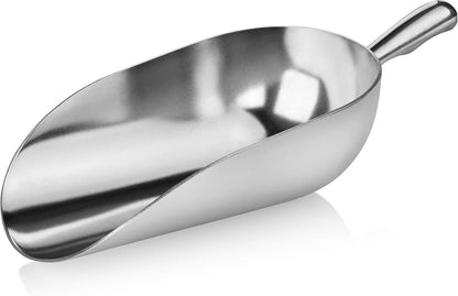 New Star Foodservice 34509 One-Piece Cast Aluminum Round Bottom Bar Ice Flour Utility Scoop, 5-Ounce, Silver (Hand Wash Only)