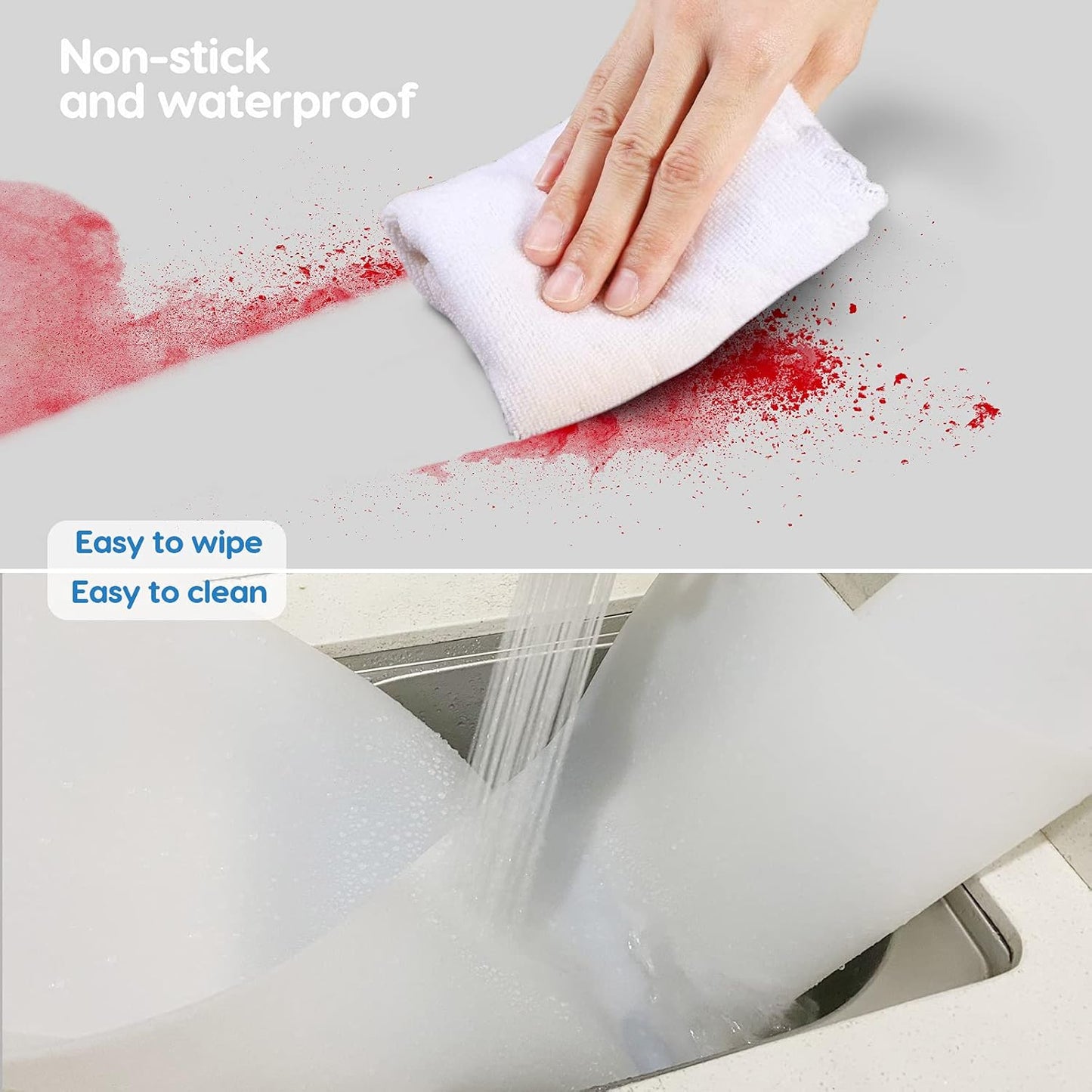 AECHY Extra Large Silicone Mat 78.74”x19.69”x0.08”, Multipurpose Silicone Mat Thick Heat Resistant Mat Shipped Rolled Up Kitchen Counter Mat Nonslip Silicone Mats for Kitchen Counter Translucent