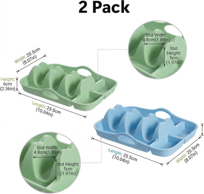 Li&Zhao Silicone Taco Holders Set of 2 - Reusable Taco Plates with Sauce Compartments, Microwave Safe, for Kitchen, Party, Fiesta,Soft Shell Tacos, Serving Taco Tray with Handle