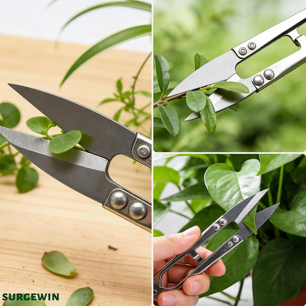 Bonsai Pruning Shears 2 Pack, 4.1" Mini Garden Scissors Snips