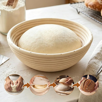 9'' Round Sourdough Banneton Bread Proofing Basket, Set of 2