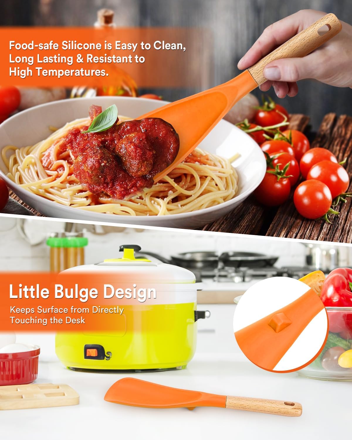 Badiano Cooking Spoon and Rice Scooper for Nonstick Cookware,Multi-function