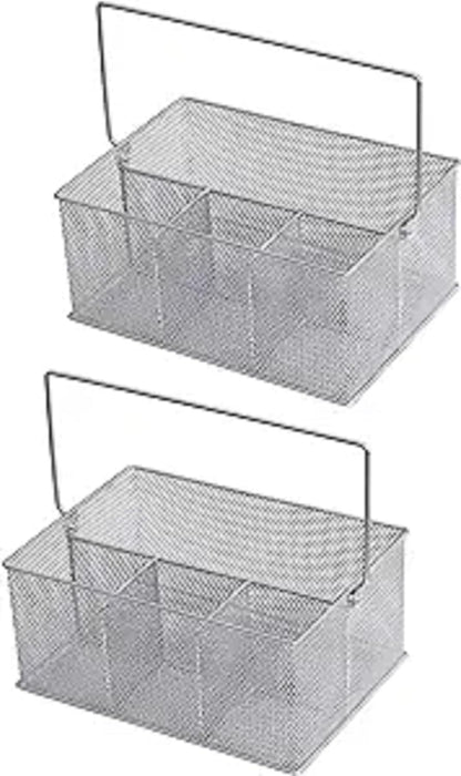YBM HOME Mesh Silver Condiment Caddy / Kitchen Supply, Utensil, Napkin Holder (w'7 L'9.1/4 Depth 4'3/8 Inch) 1151M (1)