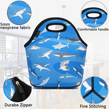 FlowFly Neoprene kids Lunch box Insulated Soft Bag Mini Cooler Thermal Meal Tote Kit for Boys, Girls,Men,Women,School,Work, Office,Black