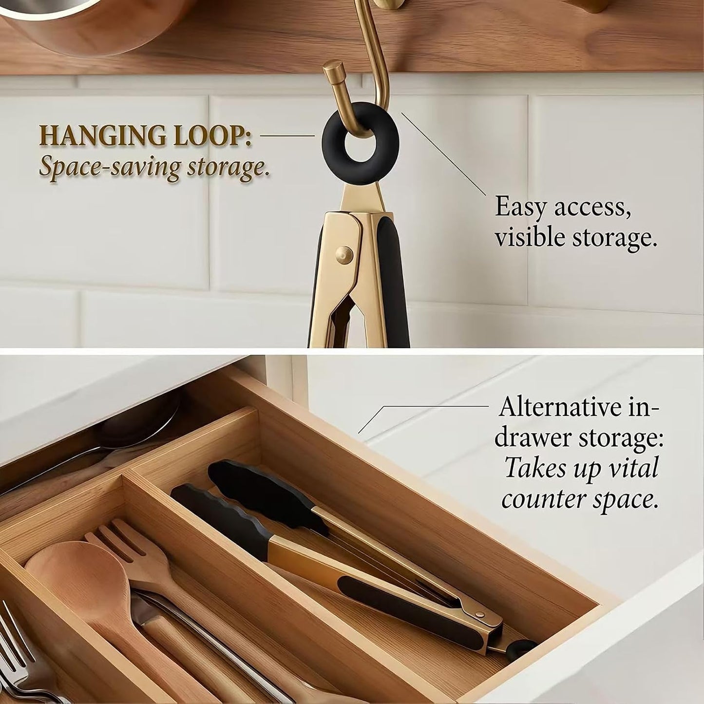 2-Piece Kitchen Spatula Tongs Food Serving Tongs 9" and 12" Cooking with BPA Free Silicone Tips, Toaster Steak Pie Pizza Pasta Spaghetti Noodles Salad Grill BBQ Buffet Clamp Serving Tools(Gold)