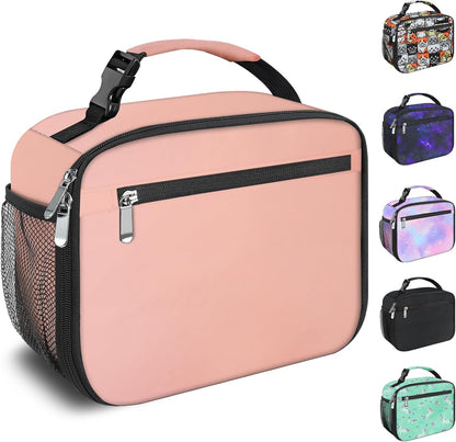 Kids Lunch Box for Boys Girls Lunch Bag Insulated Durable Lunchbox Children Lunch Tote Bag for School Black