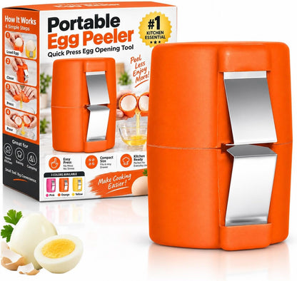 Egg Peeler Portable Tool for Hard Boiled Prep with Crack and Peel Design