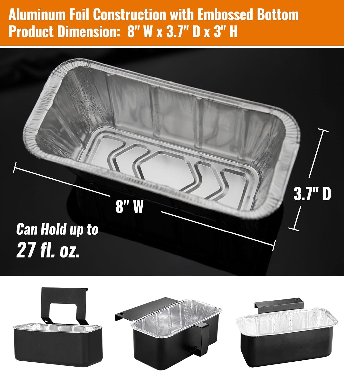 NUPICK 20 Pack 6415 Drip Pans Compatible for Weber Spirit Series, Genesis Series, Q Series Grills, Disposable Aluminum Foil Grease Trays, 8.5" x 6"