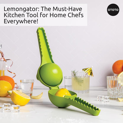 OTOTO Lemongator Lemon Juicer Hand - Easy to Hold Lemon Squeezer Manual for Lemon, Lime, Oranges - BPA Free, Dishwasher Safe Citrus Juicer Hand Press Manual - Fun Kitchen Gadgets & Tools
