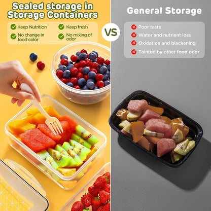 AISOON 40 Pcs 85oz Food Storage Containers with Lids, Airtight BPA-Free Leakproof Reusable Kitchen Containers, Freezer Safe Meal Prep & Pantry Organizer Set, Microwave & Dishwasher Safe