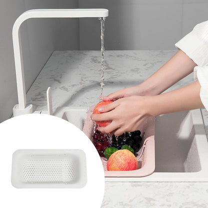 Over the Colander Strainer Wash Vegetables and Fruits, Drain Cooked Pasta and Dry Dishes - Extendable - Vegetable Washing For Fruits, Drain Cooked Pasta and Dishes (Green, One Size)