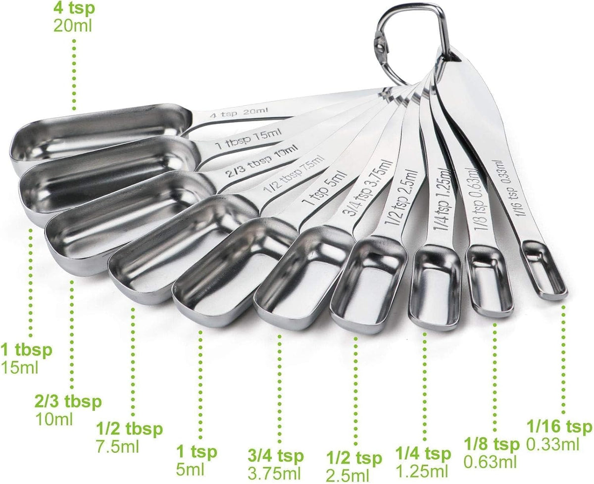 FANGSUN Stainless Steel Measuring Spoons, Narrow Design