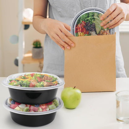 RANLITTLE Meal Prep Containers 50 Pack 38oz Reusable, Leakproof Food Storage Containers with Lids, BPA-Free Plastic To Go Take Out Bento Box Stackable Microwave & Freezer Safe