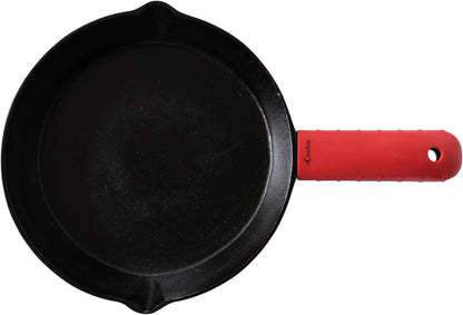 Silicone Hot Handle Holder, Potholder (Extra Thick Red) for Cast Iron Skillets, Pans, Frying Pans & Griddles, Metal and Aluminum Cookware Handles - Sleeve Grip, Handle Cover