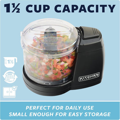 Kitchen Selectives Mini Chopper by Select Brands, 1-1/2 Cups, Black