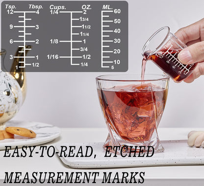 Ackers Etched Graduated Glass Measuring Cup - V-Shaped Spout- High Borosilicate Glass Measuring Cup for Kitchen or Dining, Easy to Read,1000 ML (32 Oz, 4 Cup)