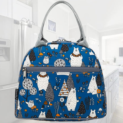 FlowFly Insulated Lunch Cooler Bag - Tote Bag Organizer for Women/Men, Black - Colors B