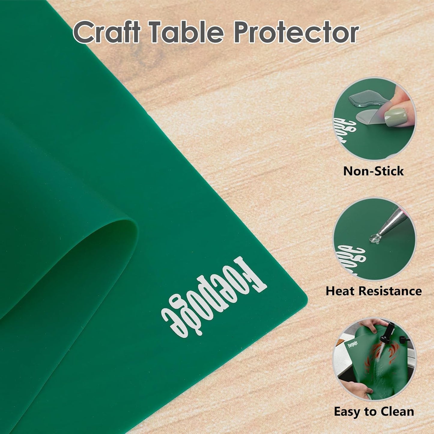 49.2" x 15.7" Large Silicone Mat for Kitchen Counter Protector, Cuttable Silicon Countertop Protector Mat Heat Resistant Mats for Countertop, Cut to Fit Placemat Ship Roll by Foepoge, Black