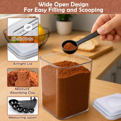 Mity rain Airtight Brown Sugar Container 2.8Qt/2600ml - Moisture-Proof Kitchen & Pantry Brown Sugar Keeper Container Airtight Saver Storage for Flour, Baking Supplies, Coffee with Locking Lid