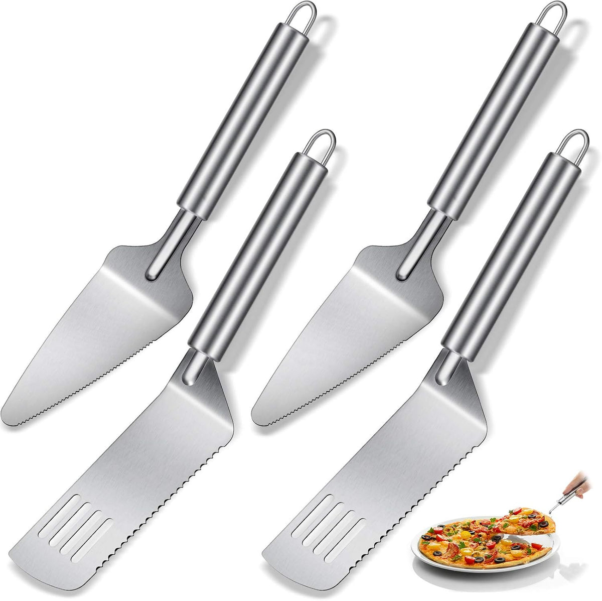 Patelai 4 Pcs Pie Server Set Serrated Cake Cutter & Spatula Gadgets