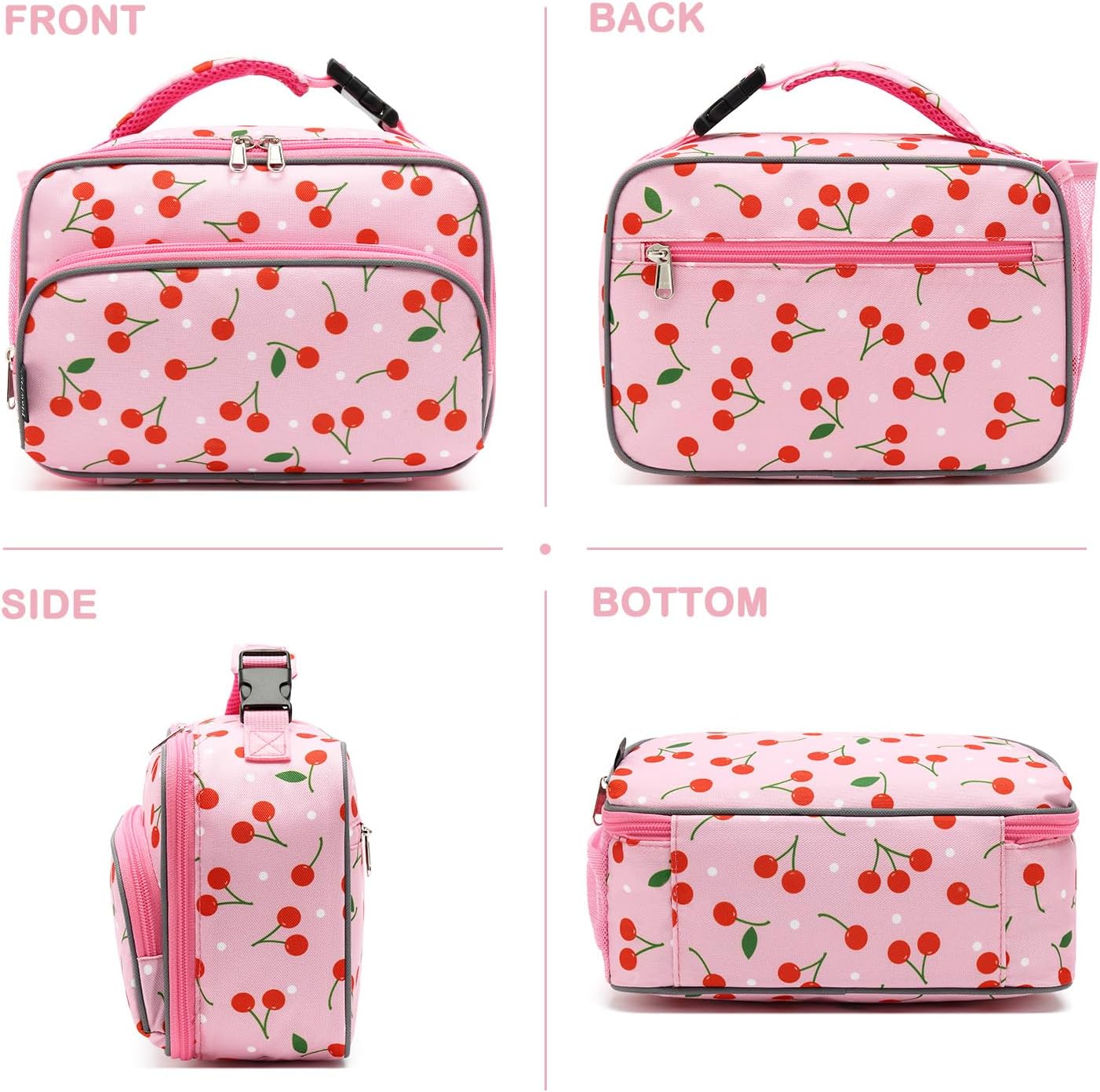 FlowFly Kids Lunch box Insulated Soft Bag Mini Cooler Back to School Thermal Meal Tote Kit for Girls, Boys, Astronaut - Colors B