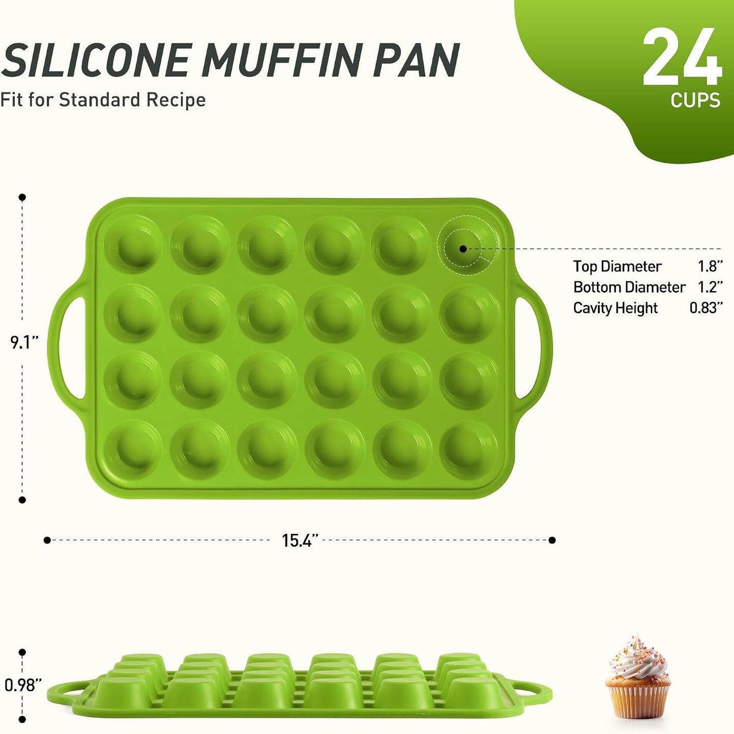 2 Packs 12 Cups Silicone Muffin Pan for Baking with Metal Reinforced Frame Regular Size Cupcake Pan Tray Egg Bites Silicone Cookie Molds Muffin Tin Tart Pans Sheet Set for Oven Dishwasher Safe