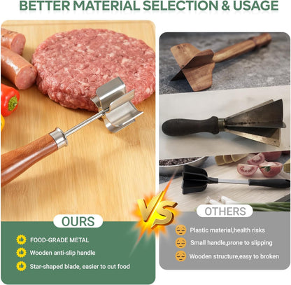 Stainless Steel Meat Chopper & Masher, Ground Beef Chopper Tool