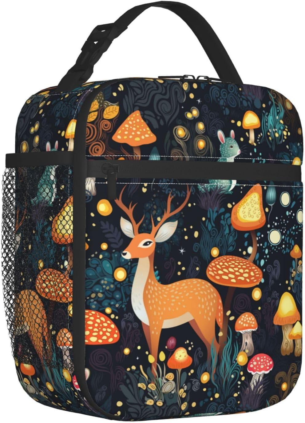 Black Cat Reusable Lunch Box Food Bag Insulated Lunch Bag for Teenage Boys Girls School Beach
