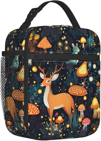 Black Cat Reusable Lunch Box Food Bag Insulated Lunch Bag for Teenage Boys Girls School Beach