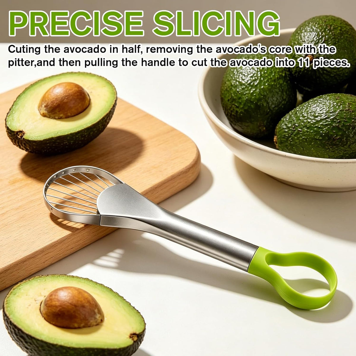 Avocado Slicer Tool, 3-in-1 Stainless Steel Avocado Slicer Tool