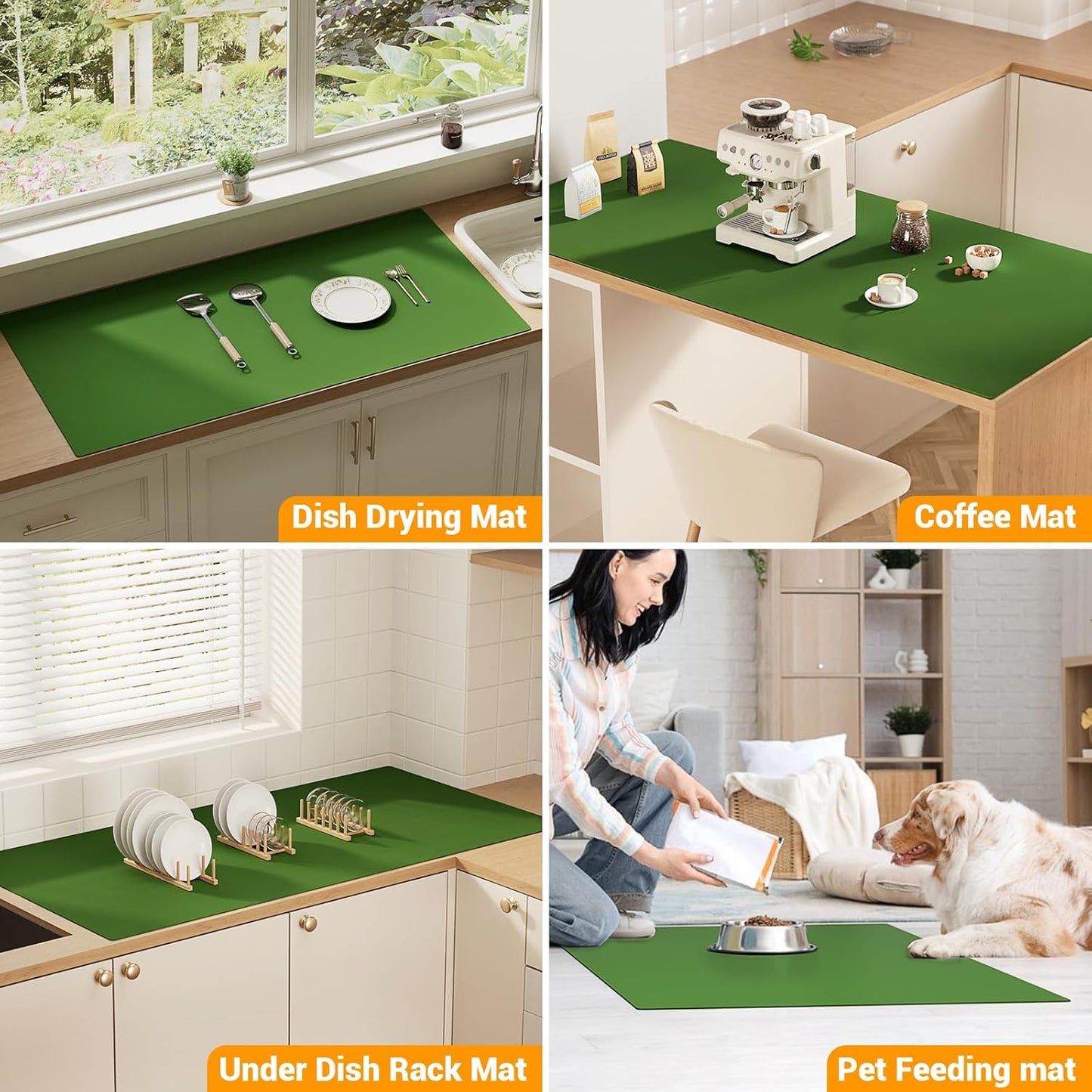 Food Grade Silicone Table Protector Mat 47x24 Inch, Heat Resistant Desk Pad for Baking/Painting/Resin/Welding, Non-Slip Waterproof Surface Easy Clean (3 Colors) (Gray)