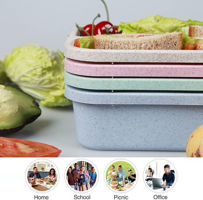 32 oz Meal Prep Containers,10Pcs Reusable Food Storage Containers with Lids | Wheat Straw Bento Lunch Box Container, Leakproof To Go Food Containers Stackable BPA Free, Microwave Freezer Dishwasher Safe