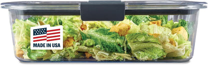 Rubbermaid Brilliance Meal Prep Containers, 2-Compartment Food Storage Containers, 2.85 Cup, 5-Pack, BPA-Free, Clear/Grey