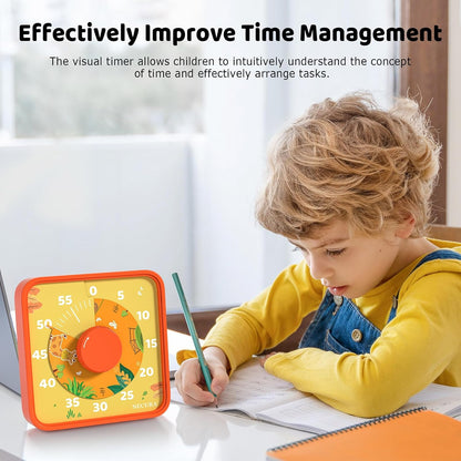 Secura 60-Minute Visual Countdown Timer, 7.5-Inch Oversize Classroom Visual Timer for Kids and Adults, Durable Mechanical Kitchen Timer Clock with Magnetic Backing (Blue)