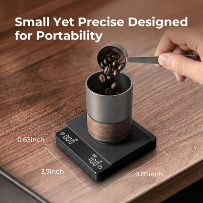 Mini Coffee Scale with Timer - VABICA USB-C Rechargeable Espresso Scale