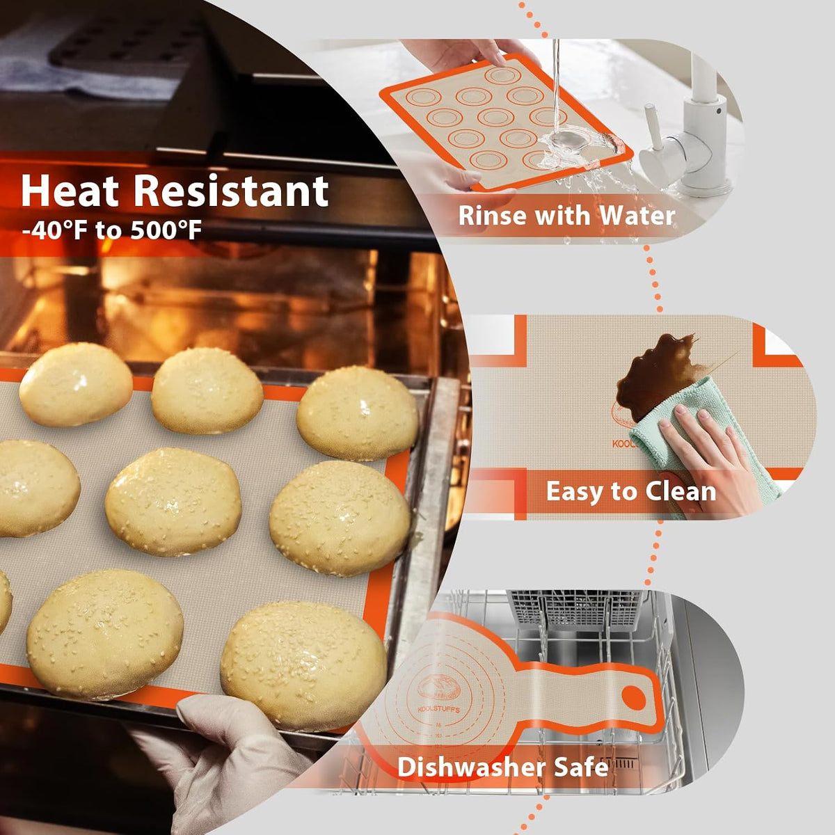 Silicone Baking Mat, Nonstick & Reusable