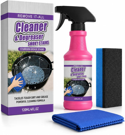Heavy Duty Grill Cleaner Spray, BBQ Grill Degreaser and Grease Remover for Outdoor Grills, Fast Acting Formula for Grates, Smokers, Drip Pans, Stainless Steel and Porcelain Enamel (1)