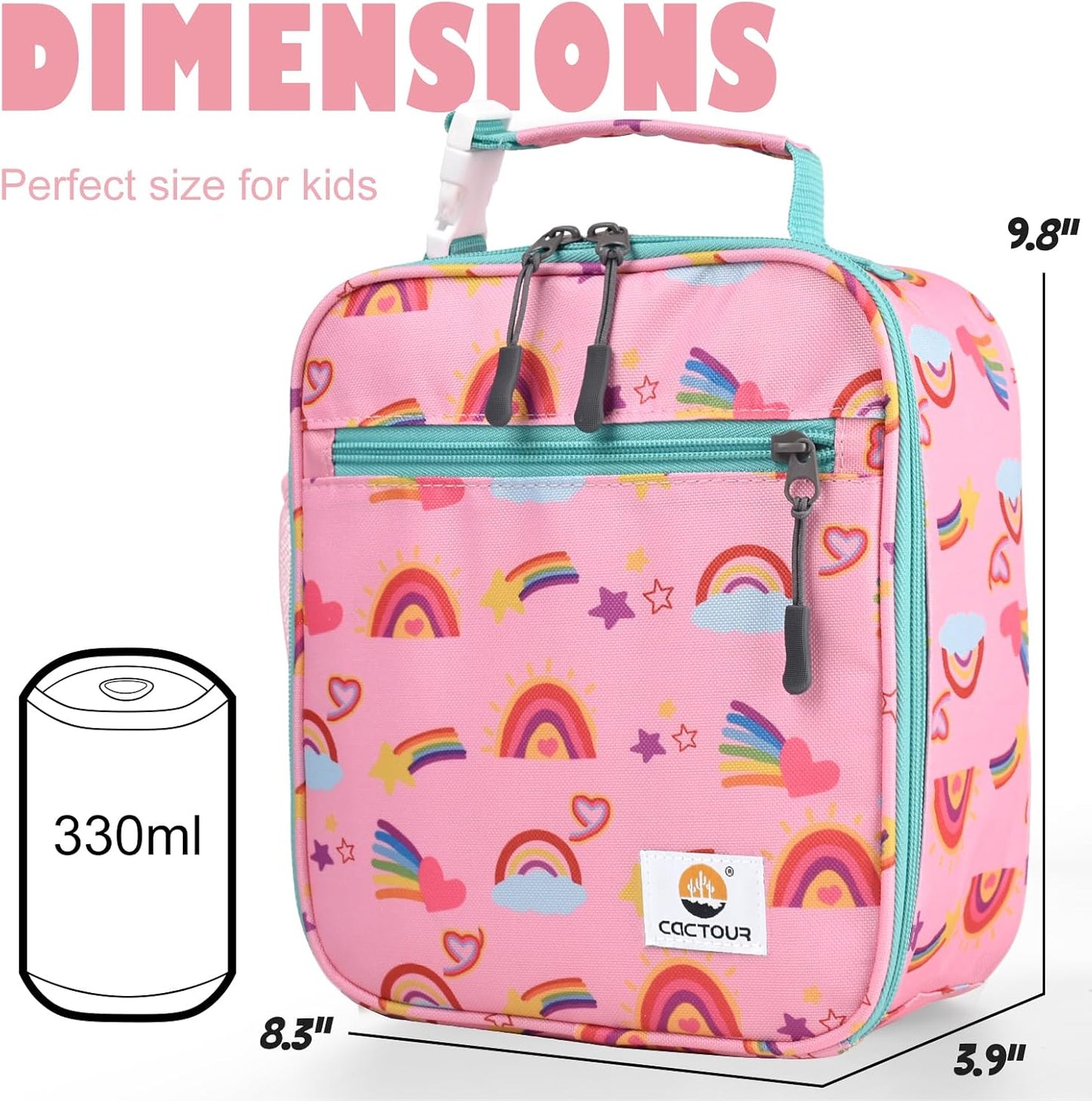 CaCTOUR Lunch Box Kids,Premium Insulated Lunchbox for Girls Boys,Soft Mini Cooler Bag Back to School Thermal Reusable Lunch Bag for Work School Picnic (Blue)