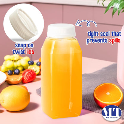 MT Products PET Plastic Juice Bottles 16 oz. - Clear Take-Out Containers (Pack of 12) - Made in USA