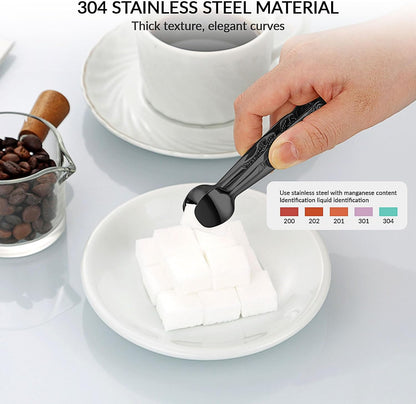 4.33 Inch Stainless Steel Ice Tongs for Ice Bucket，Metal Sugar Cube Mini Tongs，Set of 3 (Black-A)
