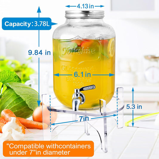 Acrylic Beverage Dispenser Stand Only, Fit Max 8.7 Inch Glass Drink Dispenser and Water Jug Holder, Plant Stand, Cake Display Stand for Parties and Catering Events